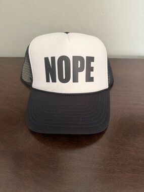 NWT! “NOPE” Snap Back Cap Mesh Trucker Hat